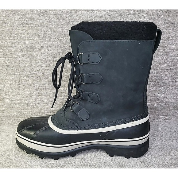 SOREL Men's 12 Caribou Waterproof Boot NM1000-016 Black Waterproof Winter Snow - Picture 4 of 12